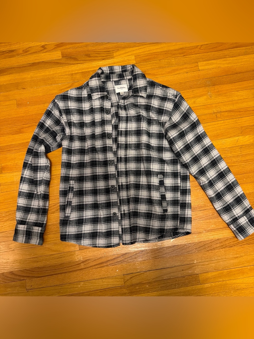 Goodfellow & Co Gray and Navy Plaid Shirt